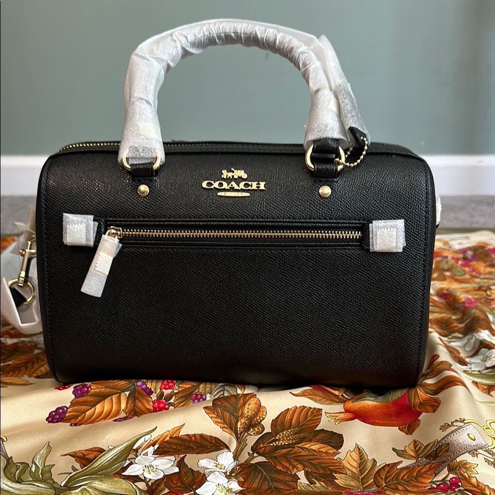 Coach Leather Rowan Satchel Bag in Black w/ 2 different straps